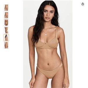 NWT Metallic California Brazilian Bikini Bottom in Golden Glow Metallic